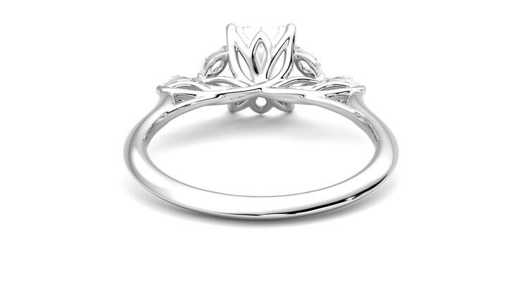 Taylor & Hart Tamora Radiant Engagement Ring 360 degree image 15