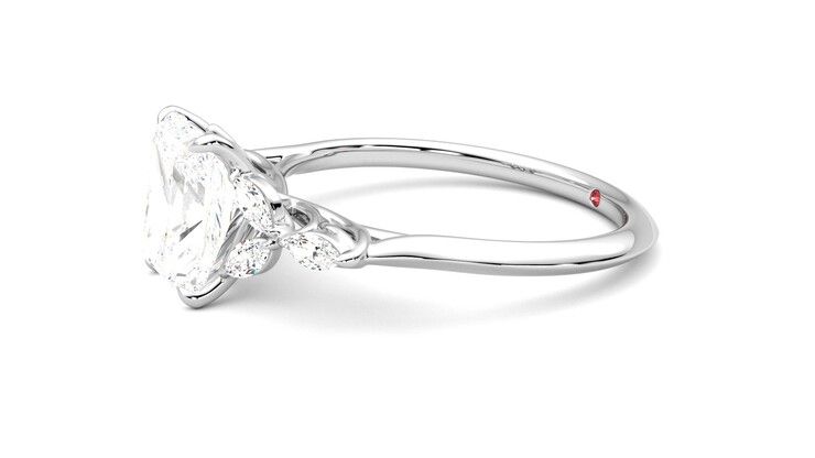 Taylor & Hart Tamora Radiant Engagement Ring 360 degree image 22