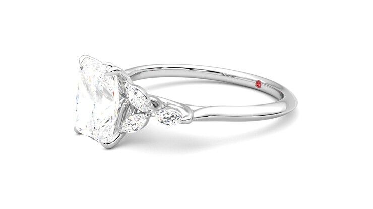 Taylor & Hart Tamora Radiant Engagement Ring 360 degree image 23