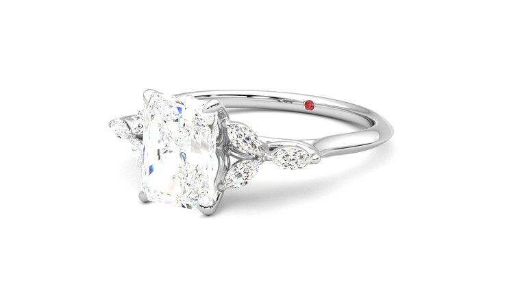 Taylor & Hart Tamora Radiant Engagement Ring 360 degree image 25