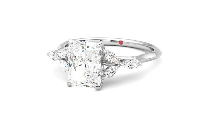 Taylor & Hart Tamora Radiant Engagement Ring 360 degree image 26