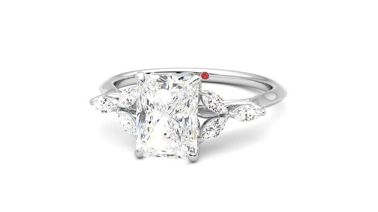 Taylor & Hart Tamora Radiant Engagement Ring 360 degree image 27
