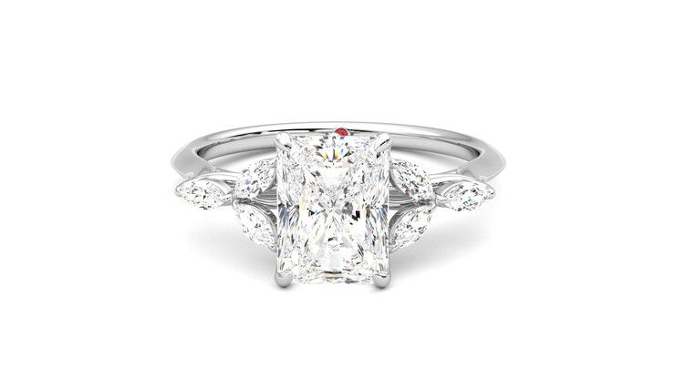 Taylor & Hart Tamora Radiant Engagement Ring 360 degree image 29