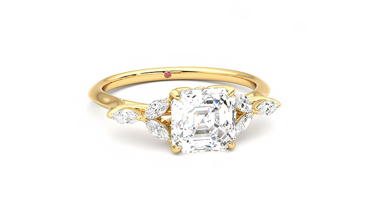 Taylor & Hart Tamora Asscher Engagement Ring 360 degree image 3