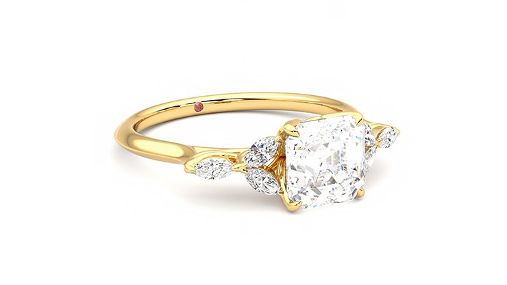 Taylor & Hart Tamora Asscher Engagement Ring 360 degree image 5