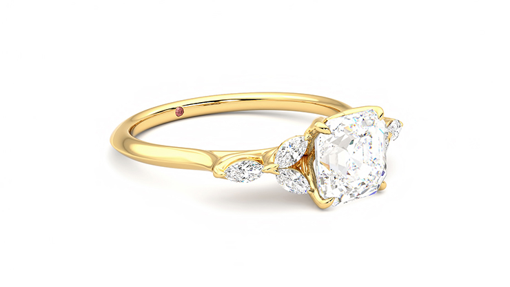 Taylor & Hart Tamora Asscher Engagement Ring 360 degree image 6