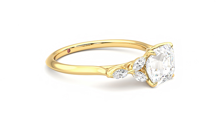 Taylor & Hart Tamora Asscher Engagement Ring 360 degree image 7