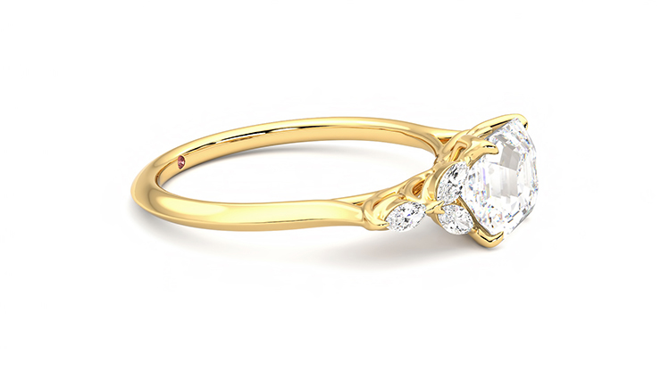 Taylor & Hart Tamora Asscher Engagement Ring 360 degree image 8