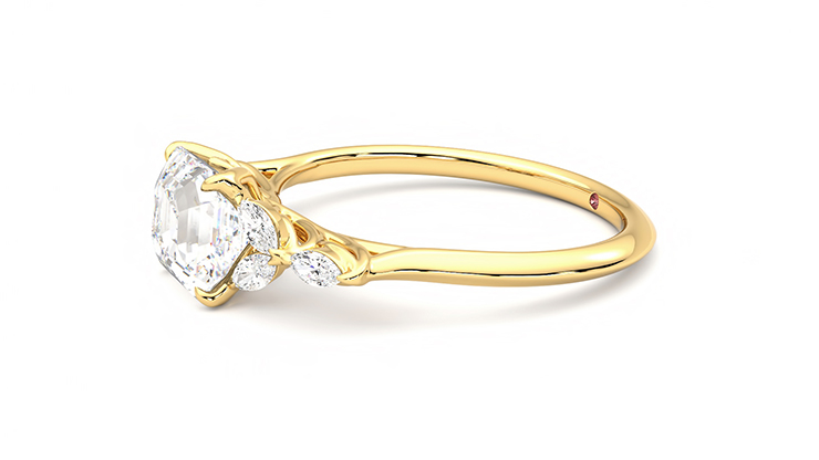 Taylor & Hart Tamora Asscher Engagement Ring 360 degree image 22