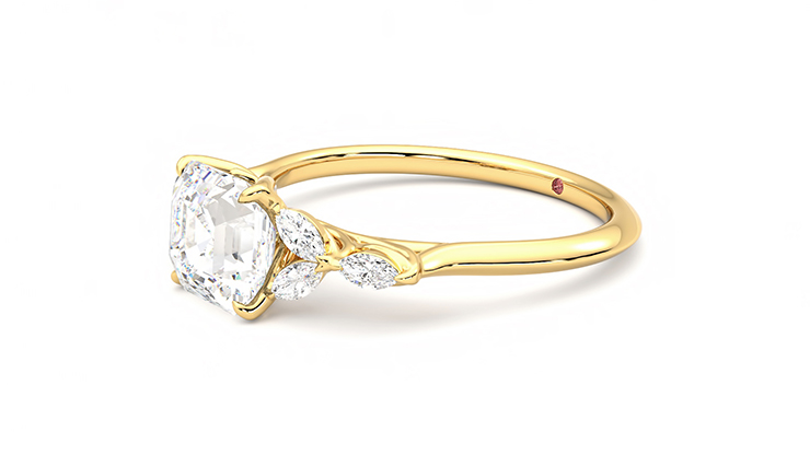 Taylor & Hart Tamora Asscher Engagement Ring 360 degree image 23