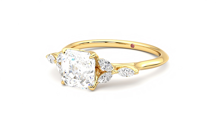 Taylor & Hart Tamora Asscher Engagement Ring 360 degree image 25