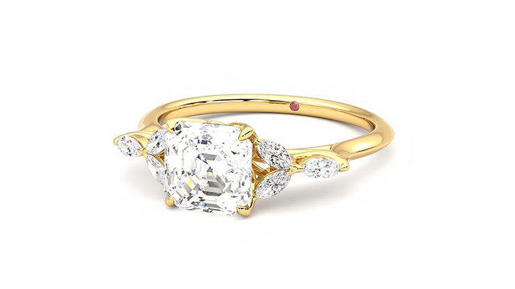 Taylor & Hart Tamora Asscher Engagement Ring 360 degree image 26