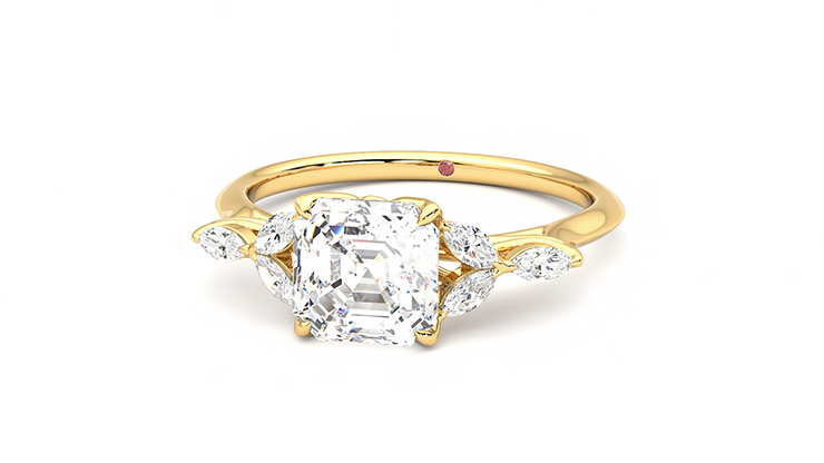 Taylor & Hart Tamora Asscher Engagement Ring 360 degree image 27