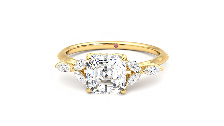 Taylor & Hart Tamora Asscher Engagement Ring 360 degree image 28