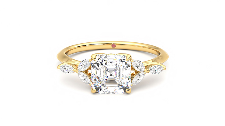 Taylor & Hart Tamora Asscher Engagement Ring 360 degree image 29