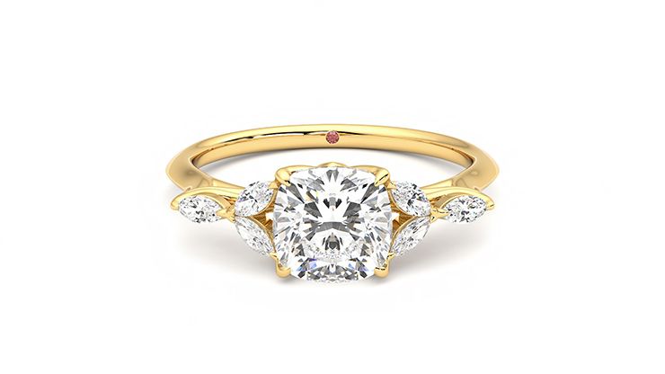 Taylor & Hart Tamora Cushion Engagement Ring 360 degree image 0