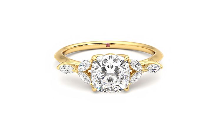 Taylor & Hart Tamora Cushion Engagement Ring 360 degree image 1