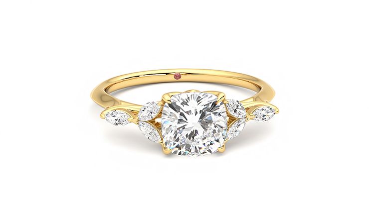 Taylor & Hart Tamora Cushion Engagement Ring 360 degree image 2