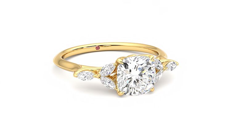 Taylor & Hart Tamora Cushion Engagement Ring 360 degree image 4