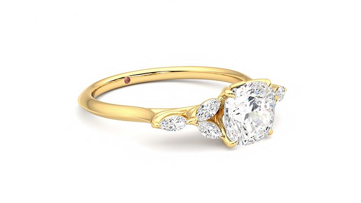 Taylor & Hart Tamora Cushion Engagement Ring 360 degree image 6