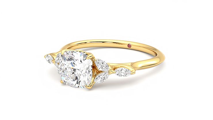 Taylor & Hart Tamora Cushion Engagement Ring 360 degree image 25