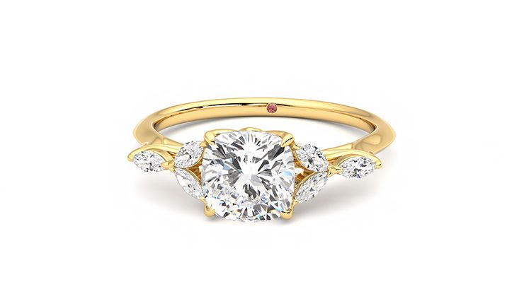 Taylor & Hart Tamora Cushion Engagement Ring 360 degree image 28