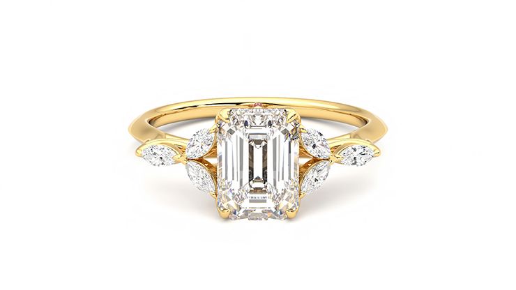 Taylor & Hart Tamora Emerald Engagement Ring 360 degree image 0