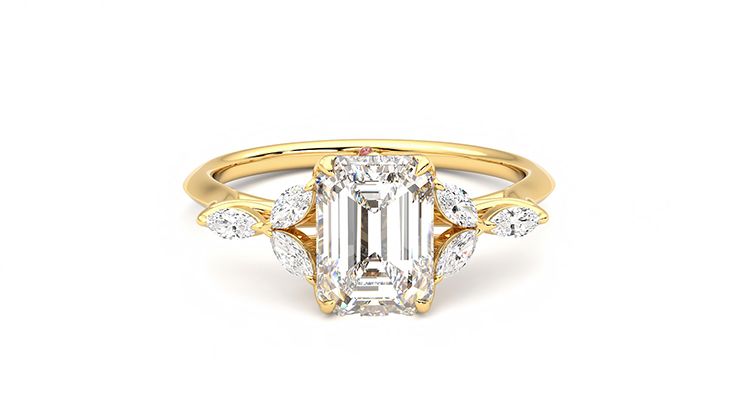 Taylor & Hart Tamora Emerald Engagement Ring 360 degree image 1