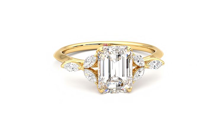 Taylor & Hart Tamora Emerald Engagement Ring 360 degree image 2