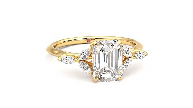 Taylor & Hart Tamora Emerald Engagement Ring 360 degree image 3