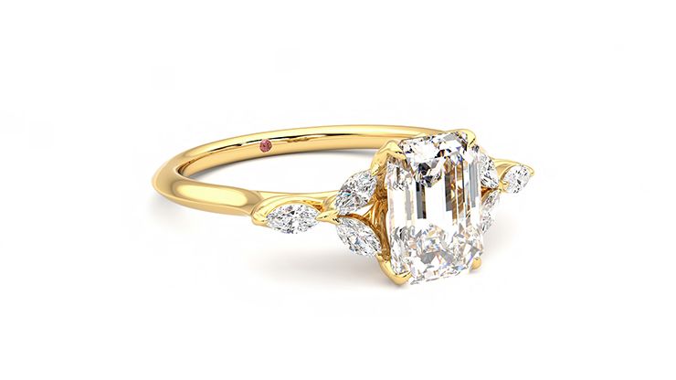 Taylor & Hart Tamora Emerald Engagement Ring 360 degree image 5