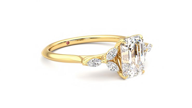 Taylor & Hart Tamora Emerald Engagement Ring 360 degree image 6