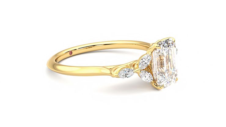 Taylor & Hart Tamora Emerald Engagement Ring 360 degree image 7