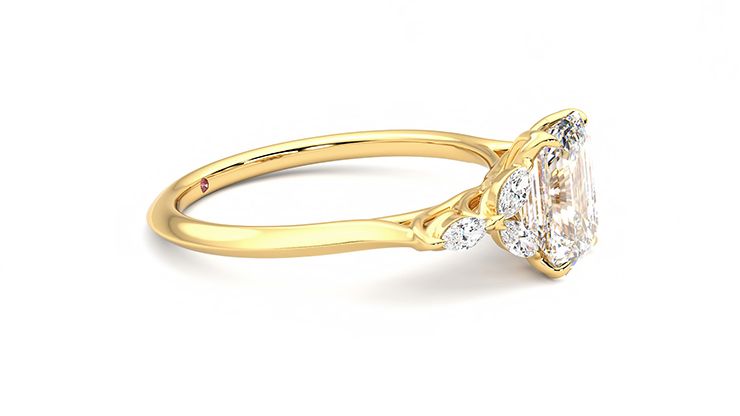 Taylor & Hart Tamora Emerald Engagement Ring 360 degree image 8