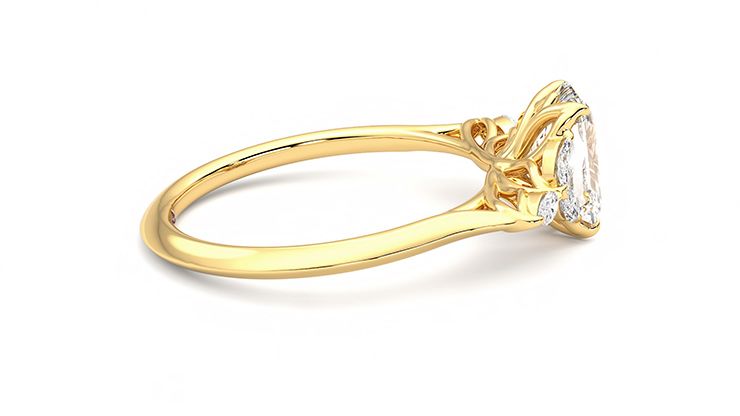 Taylor & Hart Tamora Emerald Engagement Ring 360 degree image 10