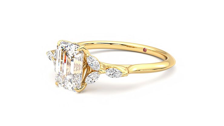 Taylor & Hart Tamora Emerald Engagement Ring 360 degree image 24