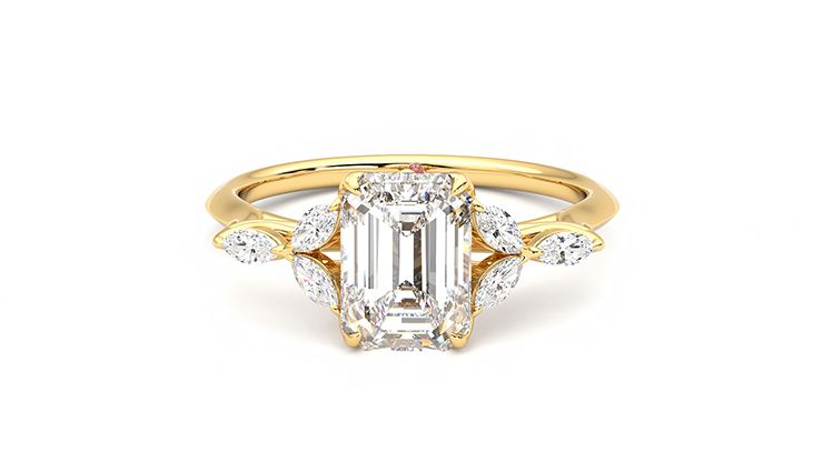 Taylor & Hart Tamora Emerald Engagement Ring 360 degree image 29