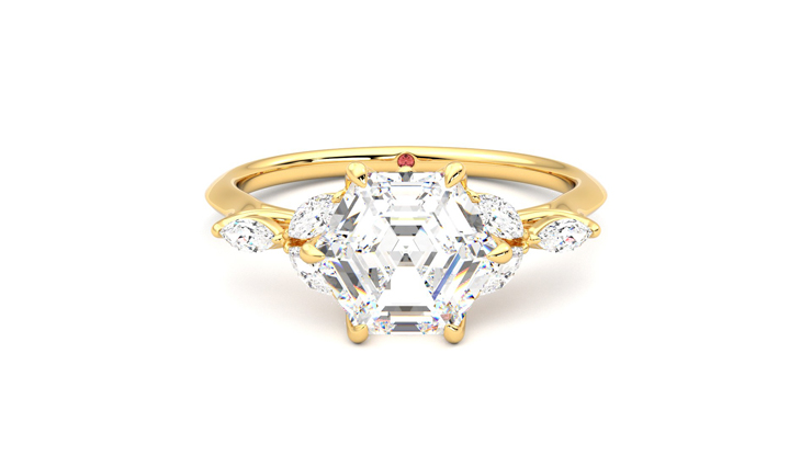 Taylor & Hart Tamora Hexagonal Engagement Ring 360 degree image 0