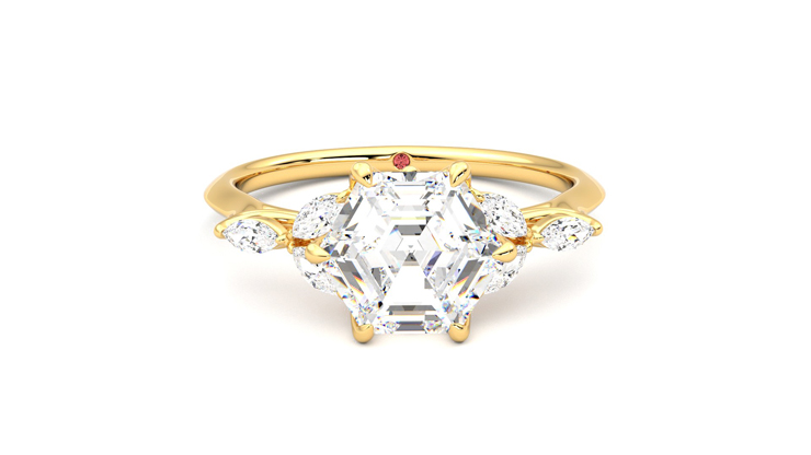 Taylor & Hart Tamora Hexagonal Engagement Ring 360 degree image 1