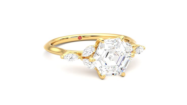 Taylor & Hart Tamora Hexagonal Engagement Ring 360 degree image 4