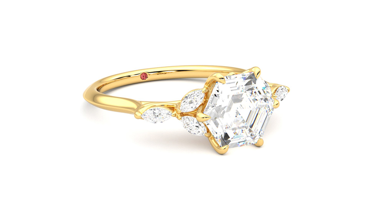 Taylor & Hart Tamora Hexagonal Engagement Ring 360 degree image 5