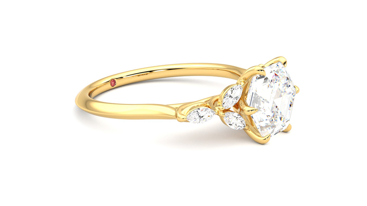 Taylor & Hart Tamora Hexagonal Engagement Ring 360 degree image 7