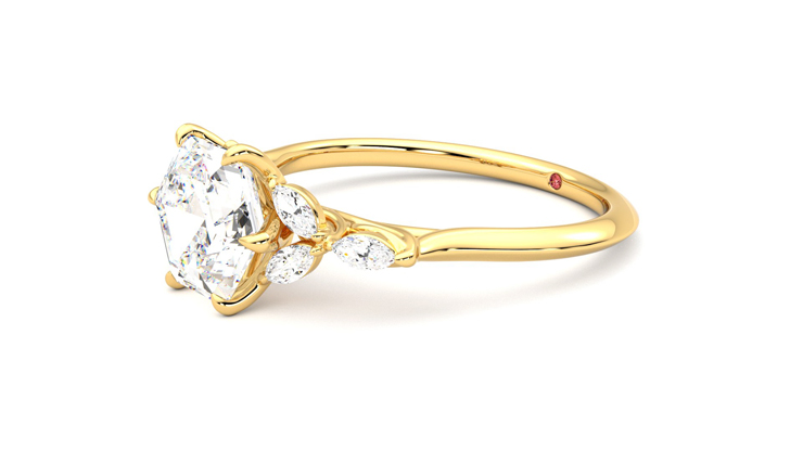 Taylor & Hart Tamora Hexagonal Engagement Ring 360 degree image 23