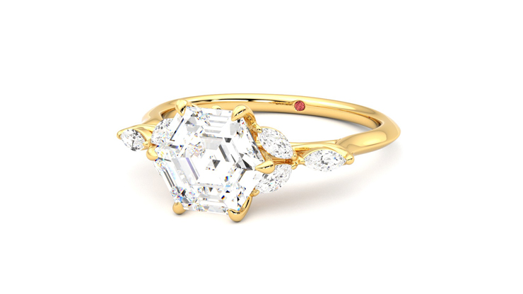 Taylor & Hart Tamora Hexagonal Engagement Ring 360 degree image 26