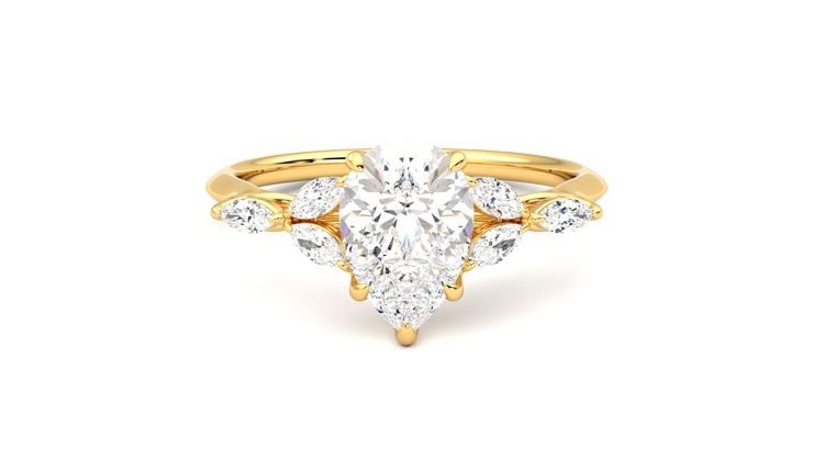 Taylor & Hart Tamora Pear Engagement Ring 360 degree image 0