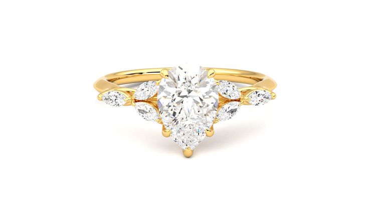 Taylor & Hart Tamora Pear Engagement Ring 360 degree image 1