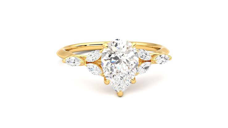 Taylor & Hart Tamora Pear Engagement Ring 360 degree image 2