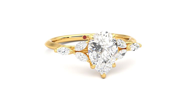 Taylor & Hart Tamora Pear Engagement Ring 360 degree image 3