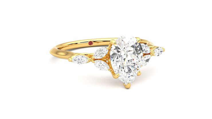 Taylor & Hart Tamora Pear Engagement Ring 360 degree image 4