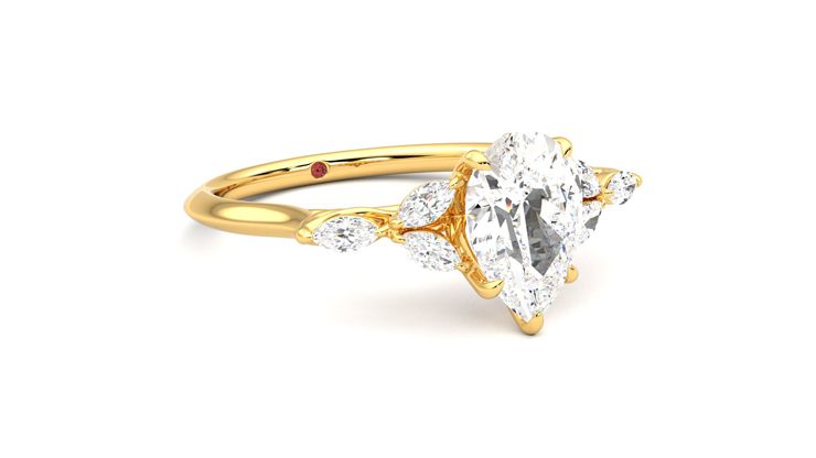 Taylor & Hart Tamora Pear Engagement Ring 360 degree image 5